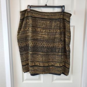 Jones New York Tribal Faux Wrap Skirt